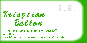 krisztian ballon business card